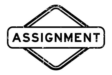 Grunge siyah görev sözcüğü beyaz arka planda lastik mühür