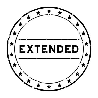 Grunge siyah kelime yuvarlak lastik mühür beyaz arka planda