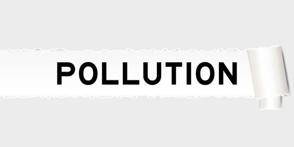 Parçalanmış Parça Altında Kelime Kirliliği Olan Yırtılmış Gri Kağıt Arkaplan — Stok Vektör