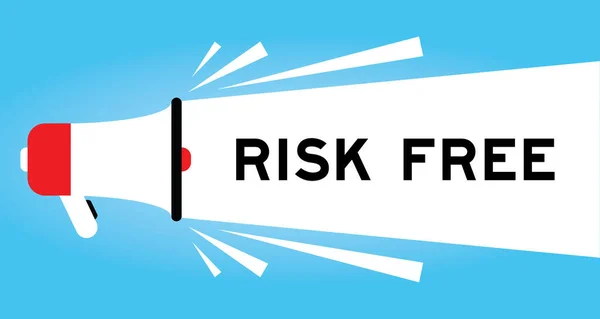 Färg Megafon Ikon Med Ordet Risk Fri Vit Banner Blå — Stock vektor
