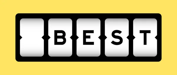 Zwarte Kleur Woord Beste Slot Banner Met Gele Kleur Achtergrond — Stockvector