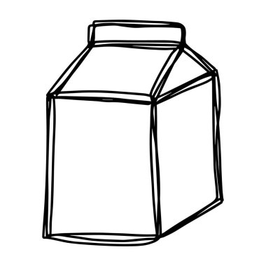 Süt ambalajı şeklindeki siyah karalama çizgisi