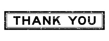 Grunge siyah teşekkürler kelime kare kauçuk mühür arka plan