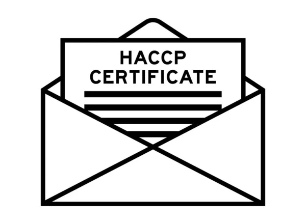以Haccp 危险分析及关键控制点 证书为标题的信封和字母符号 — 图库矢量图片