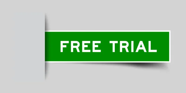Квадратная Этикетка Зеленого Цвета Словосочетанием Free Trial Вставленная Заднем Плане — стоковый вектор
