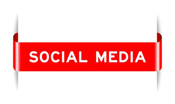 Banner Etiqueta Insertado Color Rojo Con Palabras Redes Sociales Sobre — Vector de stock