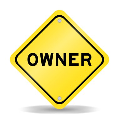 Beyaz arkaplanda kelime sahibi yazan sarı renk taşıma işareti