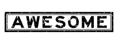 Beyaz arka planda Grunge siyah, harika kelime kare, kauçuk mühür damgası