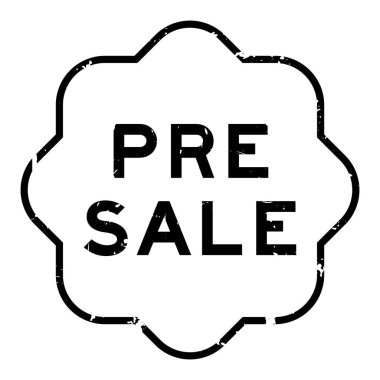 Grunge siyah satıştan önce beyaz arka planda lastik mühür damgası