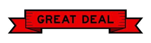 Διαφημιστικό Banner Κορδέλα Λέξη Μεγάλη Κόκκινο Χρώμα Λευκό Φόντο — Διανυσματικό Αρχείο