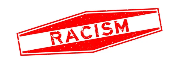 在白色背景上印上红色种族主义字六角橡皮图章 — 图库矢量图片