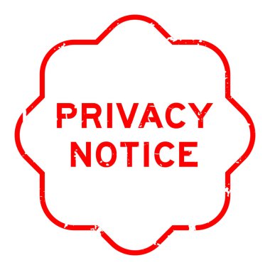 Grunge kırmızı mahremiyet uyarısı beyaz arkaplanda lastik mühür damgası