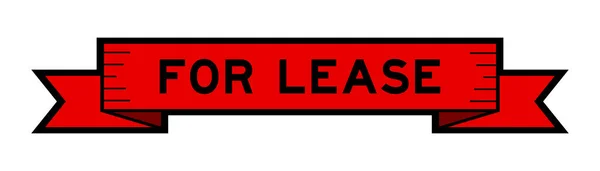 Nastro Etichetta Banner Con Parola Leasing Colore Rosso Sfondo Bianco — Vettoriale Stock