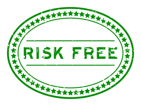 Grunge Green Risk Free Wort Ovale Gummidichtung Stempel Auf Weißem — Stockvektor
