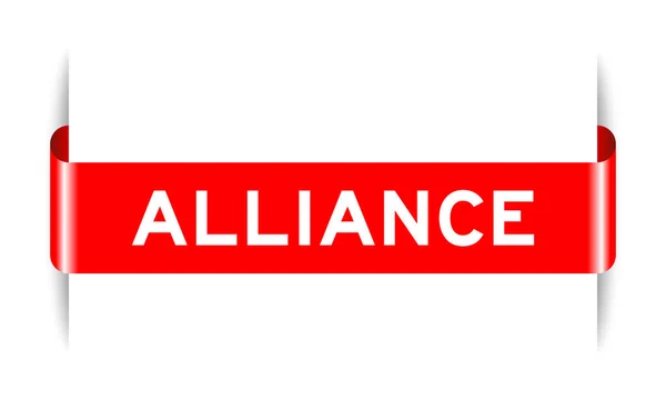 Banner Etiqueta Insertado Color Rojo Con Alianza Palabras Sobre Fondo — Archivo Imágenes Vectoriales