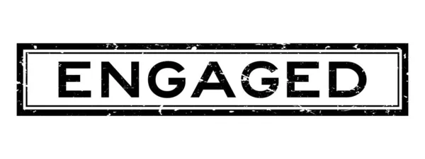 Grunge Černá Angažované Slovo Náměstí Gumové Razítko Bílém Pozadí — Stockový vektor