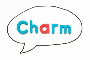 Beyaz tahta arka planında balon konuşması olarak siyah çizgili kelime çekiciliği içeren alfabe harfi