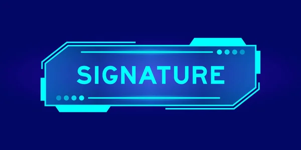 Futuristický Hud Banner Podpisem Slova Obrazovce Uživatelského Rozhraní Modrém Pozadí — Stockový vektor