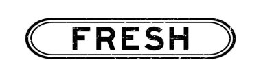 Grunge black fresh word rubber seal stamp on white background