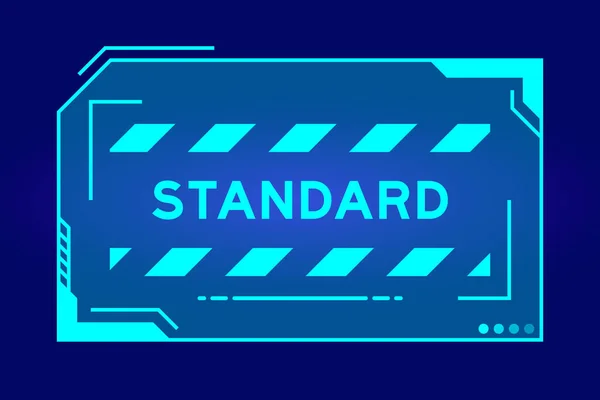 青の背景にユーザーインターフェイス画面上の単語標準を持っている未来的なフッドバナー — ストックベクタ