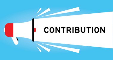 Mavi arkaplanda beyaz afiş ile kelime katkısı olan renk megafonu simgesi