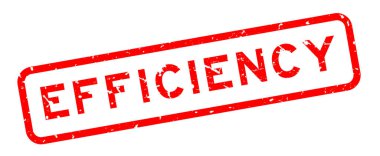 Grunge kırmızı verimlilik sözcüğü beyaz arka planda kare kauçuk mühür