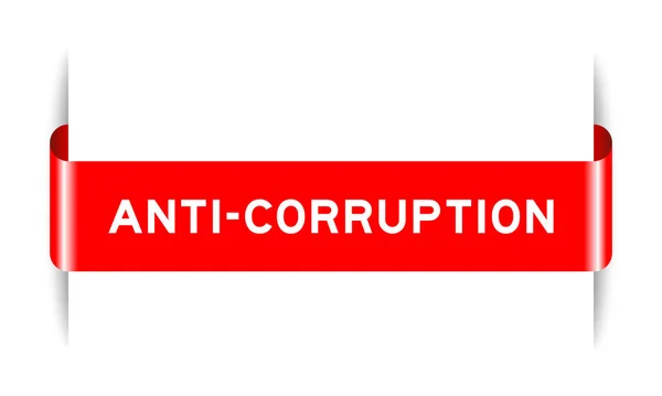 Cor Vermelha Inserida Rótulo Banner Com Palavra Corrupção Fundo Branco — Vetor de Stock