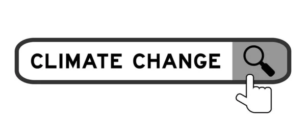Suchbanner Wort Klimawandel Mit Lupensymbol Auf Weißem Hintergrund — Stockvektor