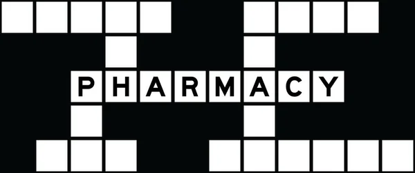 Alphabet Letter Word Pharmacy Crossword Puzzle Background — Stock Vector