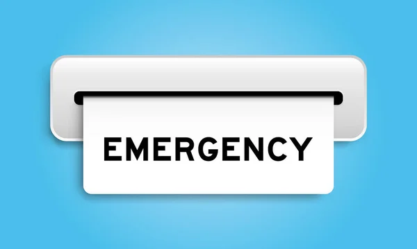 White Coupon Banner Word Emergency Machine Blue Color Background — Stock Vector