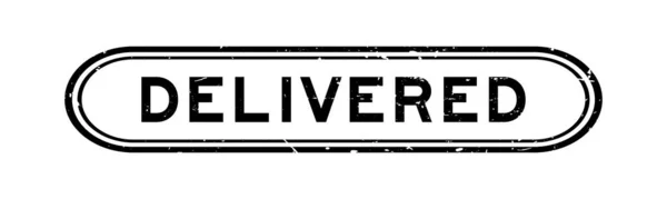 Grunge Black Delivered Word Rubber Seal Stamp White Background — Stockvektor