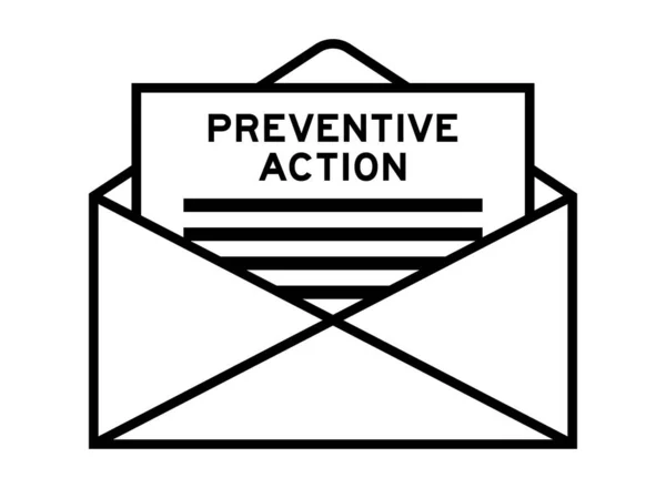 Envelop Letter Teken Met Woord Preventieve Actie Als Kop — Stockvector