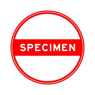 Beyaz arkaplanda kırmızı renkli mühür etiketi.