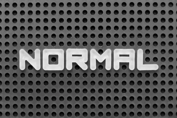 White Alphabet Letter Word Normal Black Pegboard Background — Stock Photo, Image