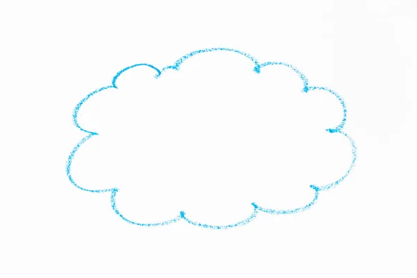 Χρώμα Πετρελαίου Παστέλ Χέρι Σχέδιο Σχήμα Σύννεφο Λευκό Φόντο Χαρτί — Φωτογραφία Αρχείου