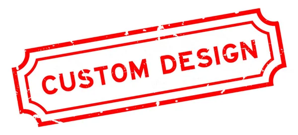 Grunge Red Custom Design Wort Gummidichtung Stempel Auf Weißem Hintergrund — Stockvektor