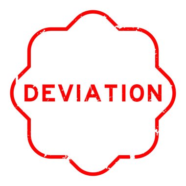 Grunge kırmızı sapma kelimesi beyaz arka planda lastik mühür