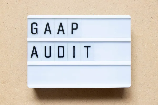 Lightbox Word Gaap Abbreviation Generally Accepted Accounting Principles Audit Wood — Stock Photo, Image