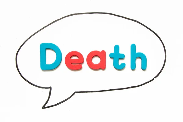 Letra Del Alfabeto Con Palabra Muerte Dibujo Mano Línea Negra — Foto de Stock