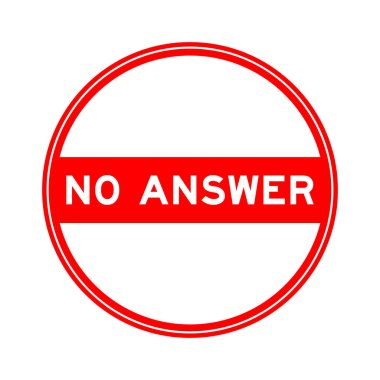 Kelime olarak kırmızı yuvarlak mühür etiketi beyaz arkaplanda cevap yok