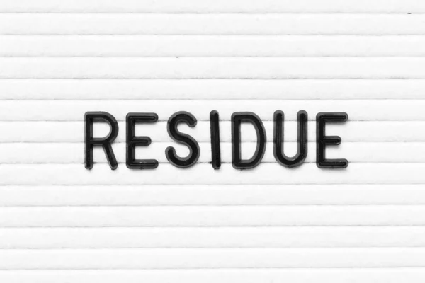 Black Letter Word Residue White Felt Board Background — Stock Photo, Image