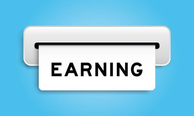 Mavi arkaplandaki makineden para kazanan beyaz kupon pankartı