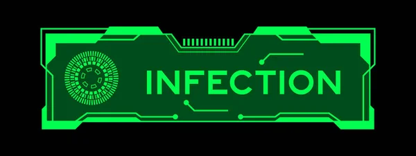 Groene Kleur Van Futuristische Hud Banner Die Woord Infectie User — Stockvector