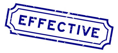 Grunge mavi etkili kelime beyaz arka planda lastik mühür