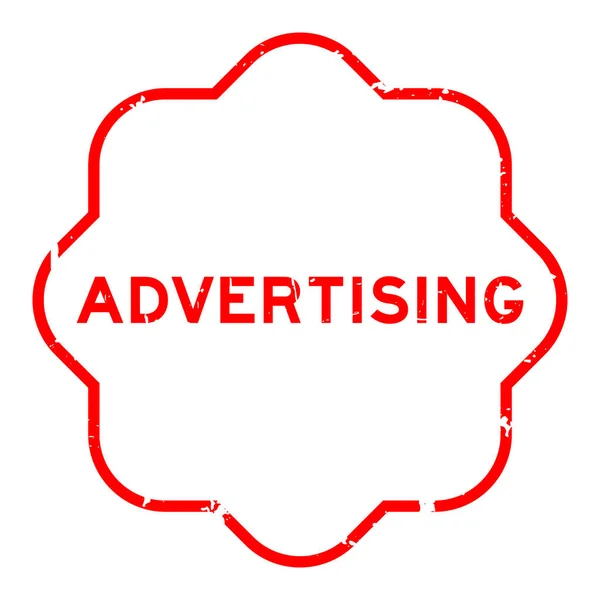 Grunge Kırmızı Reklam Sözcüğü Beyaz Arka Planda Lastik Mühür Damgası — Stok Vektör