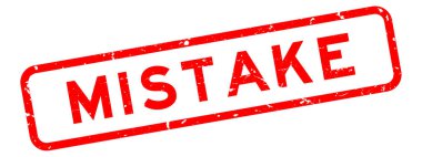 Grunge kırmızı hata sözcüğü beyaz arkaplanda kauçuk mühür damgası