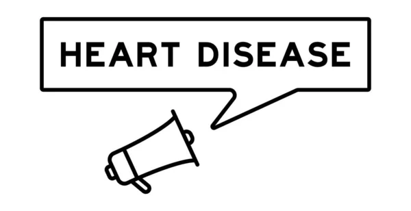 Megafon Symbol Mit Sprechblase Wort Herzkrankheit Auf Weißem Hintergrund — Stockvektor