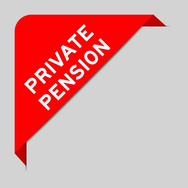 Rode Kleur Van Hoek Label Banner Met Woord Private Pension — Stockvector