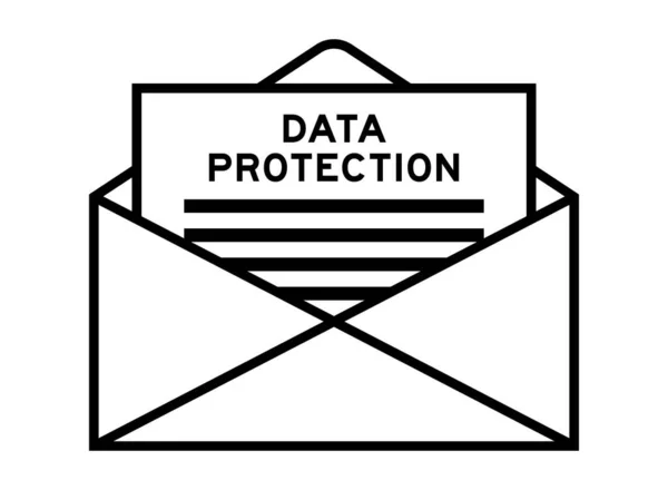 Signo Sobre Carta Con Protección Datos Palabras Como Titular — Vector de stock