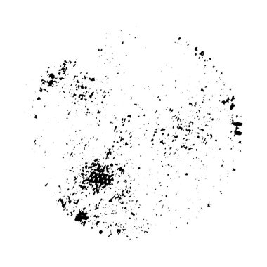 Beyaz arkaplanda yuvarlak ya da yuvarlak şekilli grunge 'un siyah rengi